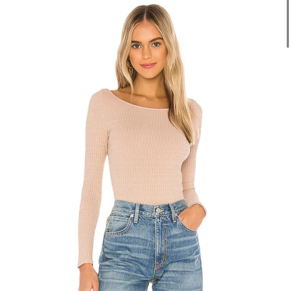 Free People Sprinkled In Gold Bodysuit in Pink